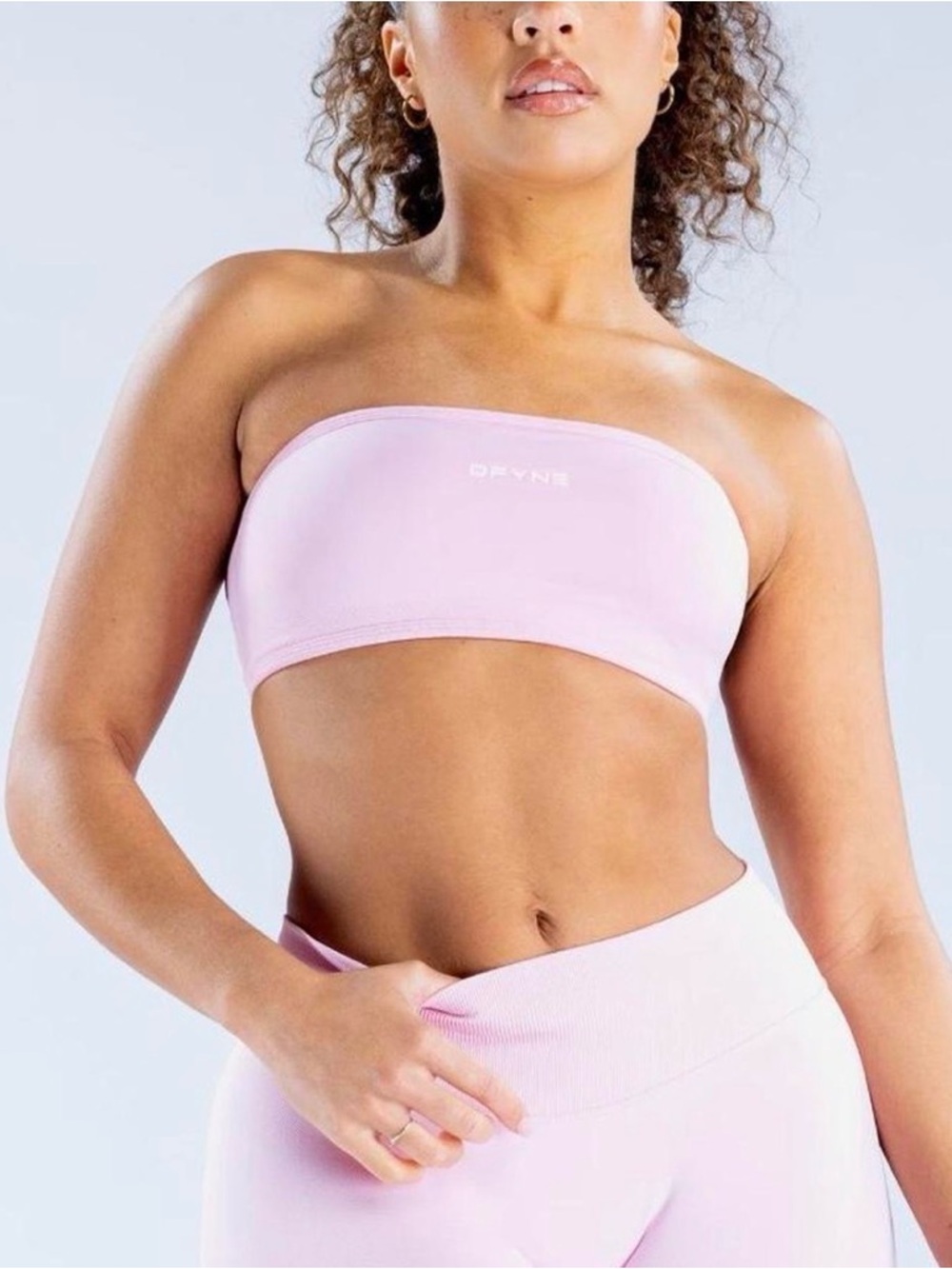 DFYNE Women's Strapless Bandeau Top in Light Pink